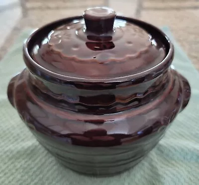 Vintage Daisy Dot MarCrest Oven Proof Stoneware Bean Pot Bowl With Lid Excellent • $19.99