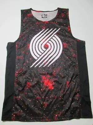 NBA Mens Size L Tank Top Black/Red Round Neck Spotted Breathable Sportwear • $8.99