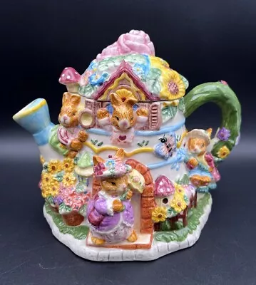 Mercuries Easter Spring Bunny Rabbit Teapot House Candy Cookie Jar 1999 • $24