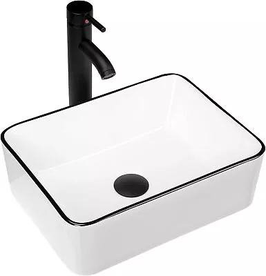 Bathroom Vanity Ceramic Wash Basin Cloakroom Sink Counter Top 50*40cm White • £19.99