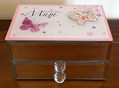 Worlds Best Mum Mirrored Jewellery Box Mothers Day Gift For Mummy Or Mother • $26.39