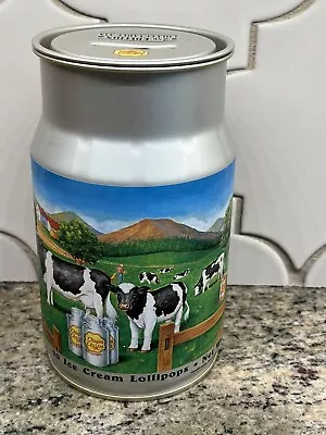 Vintage CHUPA CHUPS Milk Cow Tin Can 2nd Edition Collectible Ice Cream Lollipops • $9.10