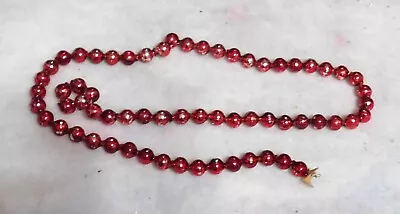 32  Antique Red Mercury Glass Garland String Of Beads Christmas Ornament Decor • $12.99