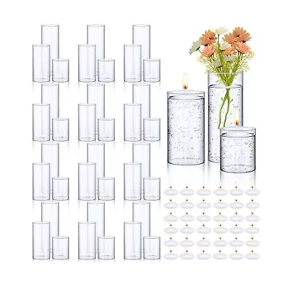 Yungyan 36 Pcs Clear Glass Cylinder Vase 36 Pcs Floating Candles Set Decorati... • $188.75