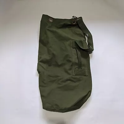 British Army Olive Green Canvas Kit Bag 1990s Vintage Durable Small - 50 Litres • £9.50