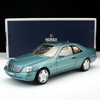 Norev 1:18 Benz CL600 Coupe 1997 Diecast Car Model Kids Toys Gifts Silver Green • $119