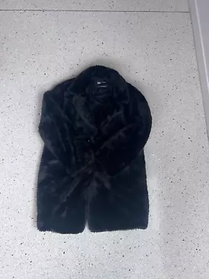 $22 • Buy Zara Faux Fur Coat Jacket Black / Size XS /  Soft & Cozy