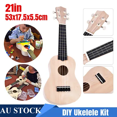 21in Tenor Ukelele Ukulele Hawaii Guitar DIY Kit Basswood Fingerboard 4String AU • $12.33