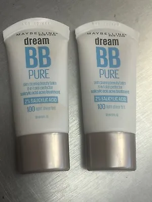 2 Maybelline Dream Bb Pure 8 In 1 Salicylic Acid # 100 Light Sheer Tint Exp 2023 • $10.95