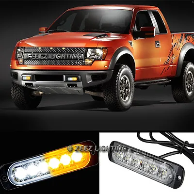 1X White&Amber 6 LED Emergency Hazard Warning Caution Beacon Strobe Light Bar#09 • $6.38