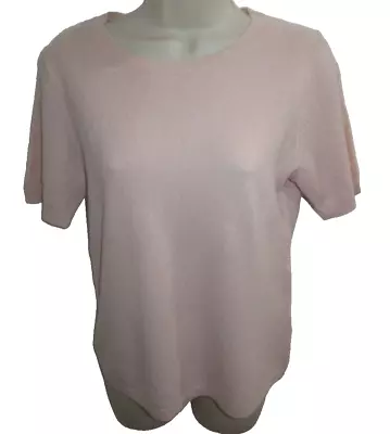 100% Cashmere Pale Pink Crew Neck Short Sleeve Sweater May Fit Size Small S • $14.95