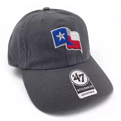 '47 Brand Texas Rangers MLB Grey Texas Flag Logo Clean Up Adjustable Dad Hat Cap • $29.99