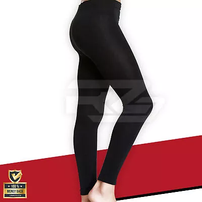 Pair Of Ladies Footless Tights 100 Denier Opaque Women S/M/L/ XL/XXL Black New • £12.49