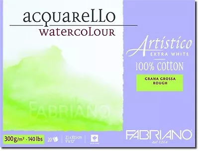 Extra White Art Block 23x30.5 Cm 300 Gr Large Grain 20 Sheets | Fabriano • £33.25