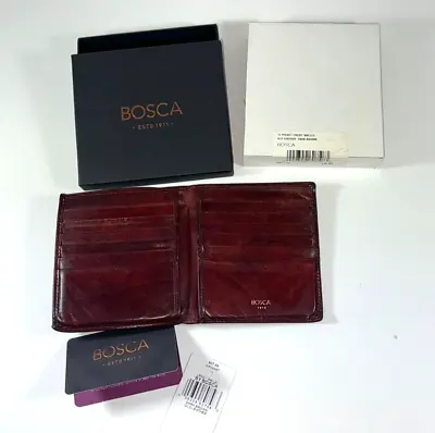 Bosca 12 Pocket Credit Card Wallet Old Leather Dark Brown • $67.99