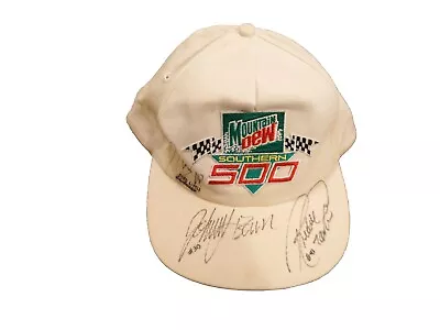 Vintage 90s Autographed NASCAR Mountain Dew 500 Hat Cap Snapback Racing  • $0.99