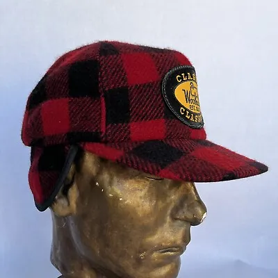 RARE VINTAGE 70’s Woolrich Flannel Wool Hat Ear Flap Cap Trapper Red Made In USA • $139.99