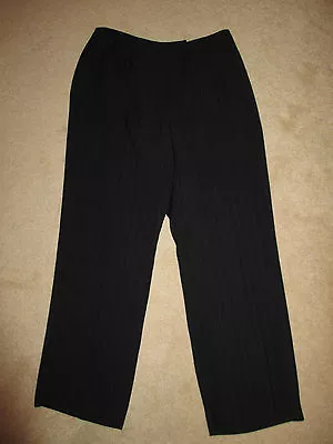 PANTS - Amanda Smith - Black Pin Stripes - Casual Pants - Petite - Sz 8P • $15