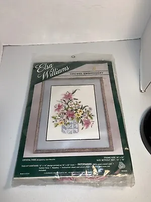 Elsa Williams Crewel Embroidery CRYSTAL VASE Sealed Package FREE SHIPPING  • $29.99