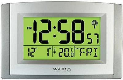 Premium Acctim Stratus Smartlite Wall Desk Clock Silver Manufacture High Qualit • £45.06