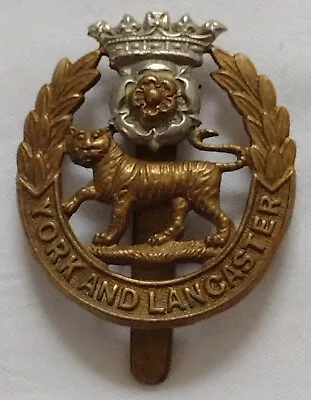 WW1 York And Lancaster Regiment Cap Badge Bi-Metal Slider ANTIQUE Original • £39.99