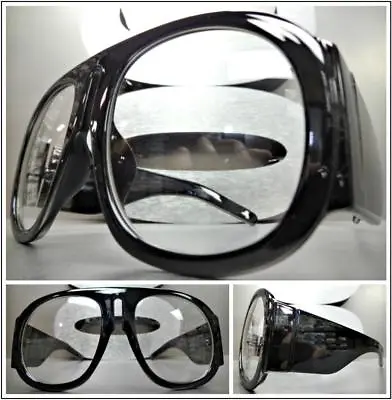 OVERSIZED EXAGGERATED RETRO Style Clear Lens EYE GLASSES Super Thick Black Frame • $19.99