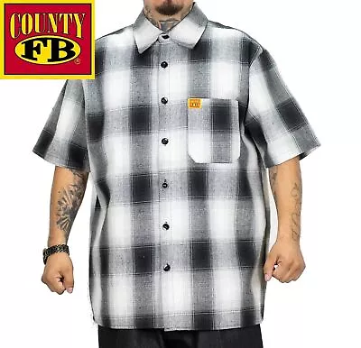 FB County Short Sleeve Plaid Checker Flannel Shirt • $39.99