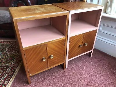 Pair Mid Century Circa 1950 Bedside Cabinets Herbert E Gibbs For Restoration • £45