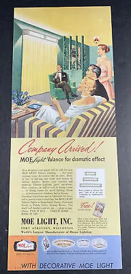 Moe Home Light Ad Pretty  Girl 1951 Mid Century Modern Fort Atkinson Wisconsin • $7.95