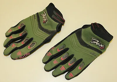 FOX Girls Dirtpaw MX/Mountain Bike Gloves - Green/Pink - Girls/Youth Large • $8.95