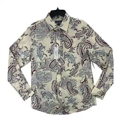 Club Room Men's Paisley Dobby Shirt Size Medium MSRP $59.50 • $21.24