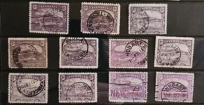 1899-1912 Tasmania 2d Violet X 11 Pictorials Postmarks Collection P131 • $9.50