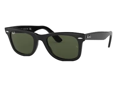 Sunglasses Ray-Ban Wayfarer Black Green RB2140 901 Size 50 MM • $341.24