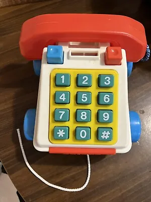 Vintage 1970’s Chicco Toddler Push Button Pull Toy Telephone Made In Italy • $23