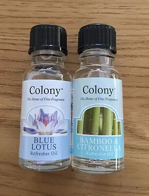 2 X COLONY REFRESHER OILS Blue Lotus & Bamboo With Citronella 15ML BOTTLES • £2.99