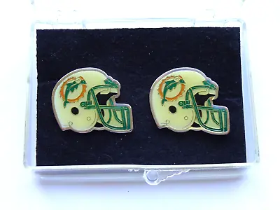VINTAGE NFL MIAMI DOLPHINS COLLECTOR PINS LOT Of 2 PINS With CASE FREE SHIPPING • $19.50