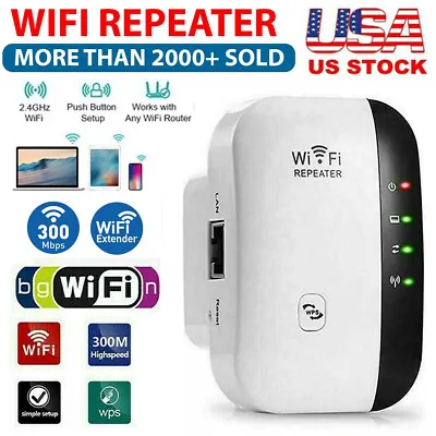WiFi Range Extender Internet Booster Wireless Signal Repeater Wireless Amplifier • $10.57