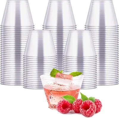 5 Oz Clear Hard Plastic Cups Small Wedding Tumblers For Party Tableware • $9.98