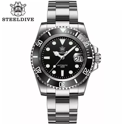 $102.75 • Buy SteelDive SD1953 Sapphire Crystal 300M Seiko NH35 Automatic Black Dial US SELLER