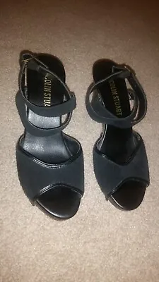 Colin Stuart Women's Size 5 Peep Toe Pumps Black Suede High Heel Shoes • $22.50