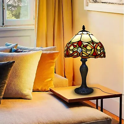 £82.99 • Buy Tiffany Style Table Lamp 10 Inch Handcrafted Bedroom Living Room Stained Glass