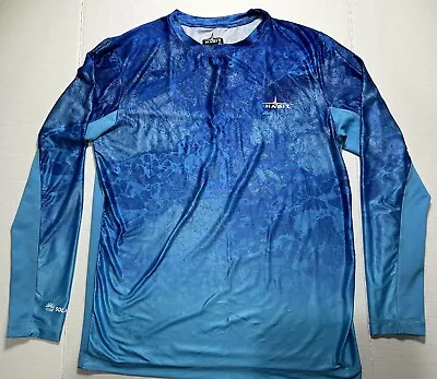 Men's Size Medium Long Sleeve Fishing Shirt UPF 40 Habit Brand Blue Long Sleeve • $11.88