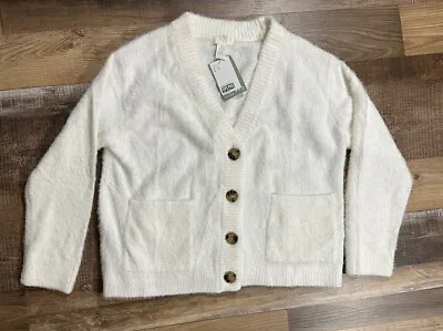 HM H&M Women’s White Cream Button Down Cardigan Size Small • $12