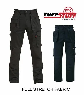 £28.99 • Buy Mens Work Trousers Tuff Stuff Stretch Slim-fit Proflex & Knee Pad Pockets 715