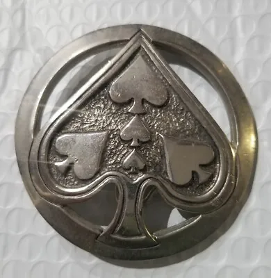 Vintage Silver Star Spades Belt Buckle Made In USA • $9.99