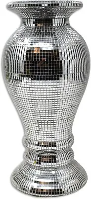 £17.99 • Buy Crushed Diamond Silver Sparkle Flower Pot Mirrored Floor Vase Home Decoration