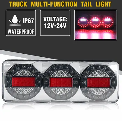 3 LED Combination Tail Light STOP TAIL INDICATOR REVERSE Truck Ute • $103.99