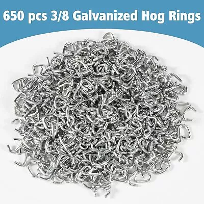 650 Piece Galvanized Nose Hog Rings For Upholstery Fencing Animal Cages 2 SIZE • $10.99