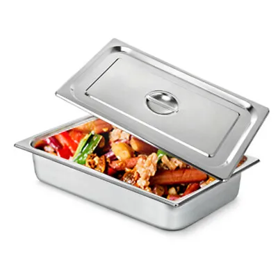 4 Pack 4  Deep Steam Table Pans Full Size Buffet Catering Hotel Food Pans W/Lids • $51.30