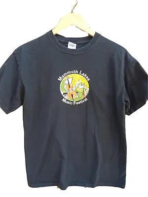 Mammoth Lakes California Music Festival Y2K 2000's Mens  T-Shirt Medium Black • $16.97